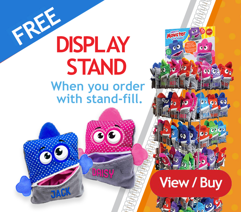 free worry monsters display stand