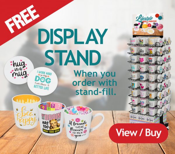 mugs and coasters free display stand