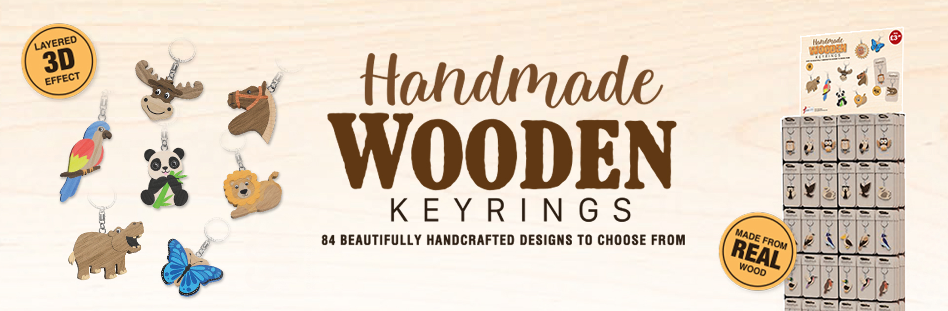 handmade wooden keyrings link