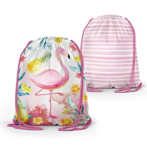 Flamingo Pattern Drawstring Bag x 3