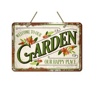 Our Garden Metal Sign x 6