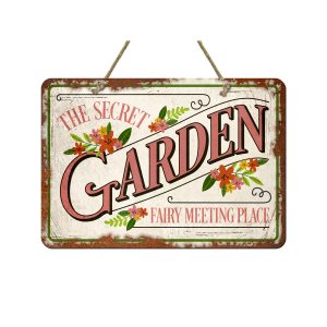 Secret Garden Metal Sign x 6