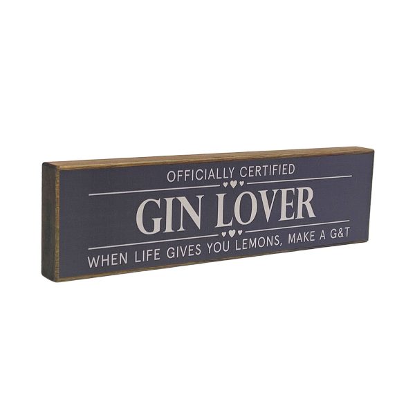 Gin Lover Mini Rustic Wood Sign x 5