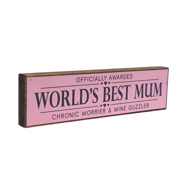 World's Best Mum Mini Rustic Wood Sign x 5