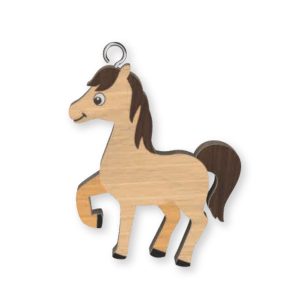 Horse Wooden Keyring x 3