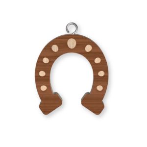 Horseshoe Wooden Keyring x 3