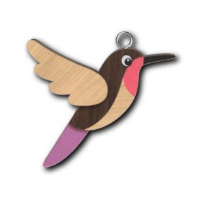 Hummingbird Wooden Keyring x 3