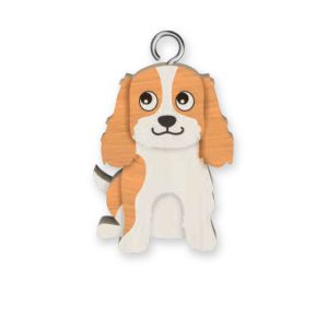 King Charles Wooden Keyring x 3