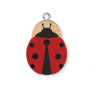 Ladybird Wooden Keyring x 3