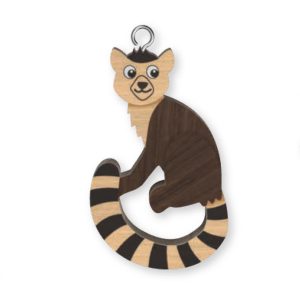Lemur Wooden Keyring x 3