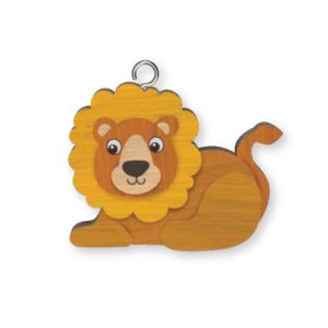 Lion Wooden Keyring x 3