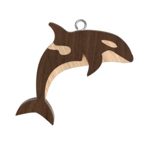 Orca Wooden Keyring x 3