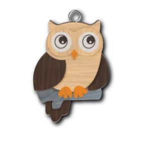 Owl 2 Wooden Keyring x 3