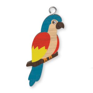Parrot Wooden Keyring x 3