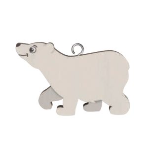 Polar Bear Wooden Keyring x 3