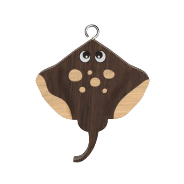 Stingray Wooden Keyring x 3