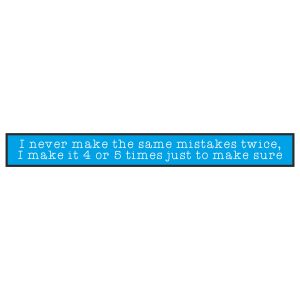 I Never Make The Same Mistakes Twice Skinny Sentiment Wood Sign x 6