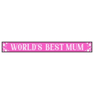 World's Best Mum Skinny Sentiment Wood Sign x 6