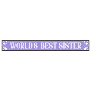 World's Best Sister Skinny Sentiment Wood Sign x 6