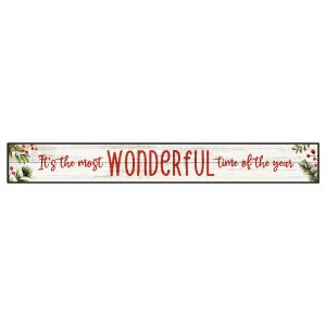 It's The Most Wonderful Skinny Christmas Wood Sign x 6