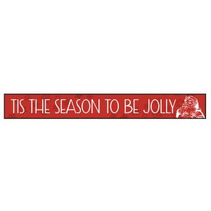 Tis The Season Jolly Skinny Christmas Wood Sign x 6