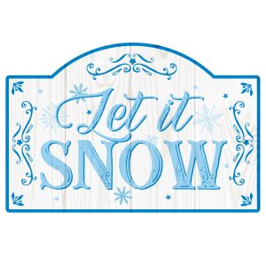 Let It Snow Arched Christmas Wood Sign x 6