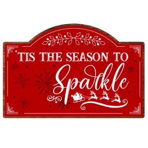 Tis The Season Arched Christmas Wood Sign x 6