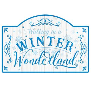 Walking In A Winter Arched Christmas Wood Sign x 6