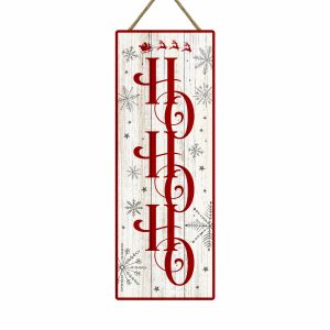 HoHoHo Tall Christmas Wood Sign x 6