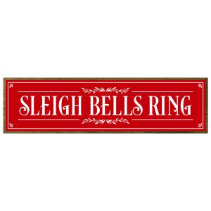 Sleigh Bells Ring Rustic Christmas Wood Sign x 5