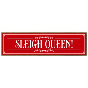 Sleigh Queen Rustic Christmas Wood Sign x 5