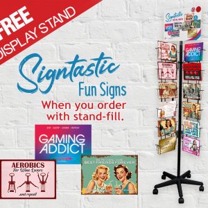 Signtastic Signs Floor Stand with Products