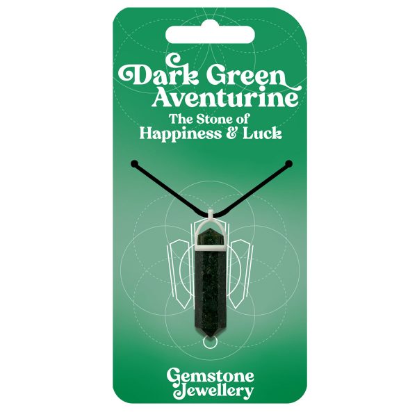 Dark Green Aventurine Pendant - Gemstone Jewellery x 4