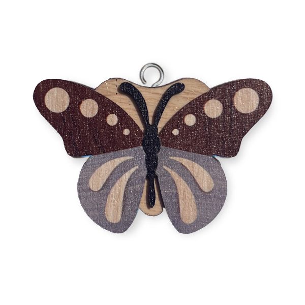 Butterfly 1 Wooden Keyring x 3