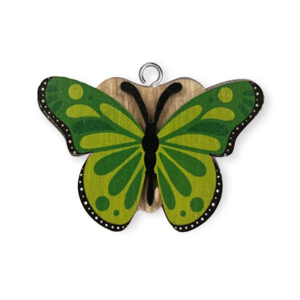 Butterfly 3 Wooden Keyring x 3