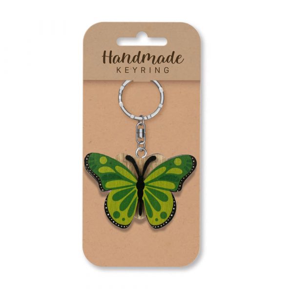 Butterfly 3 Wooden Keyring x 3 - Image 2