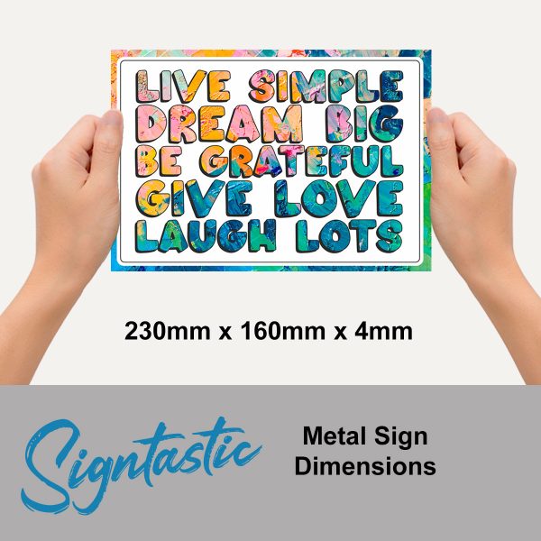 Live Simple - Signtastic Metal Signs x 5 - Image 2