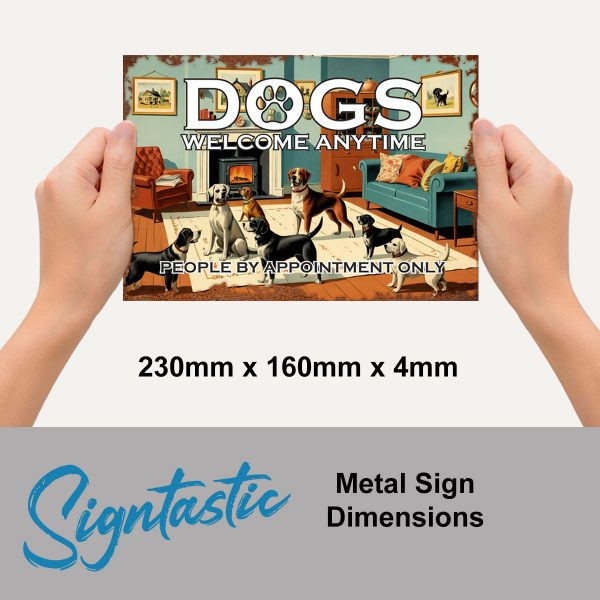 Dogs welcome - Signtastic Metal Signs x 5 - Image 2