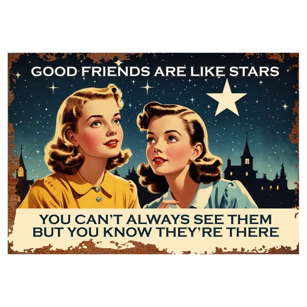 Good Friends Stars - Signtastic Metal Signs x 5