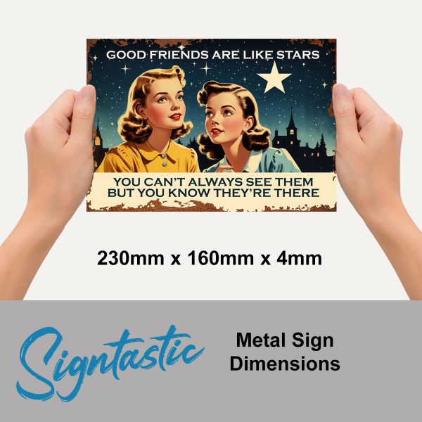Good Friends Stars - Signtastic Metal Signs x 5 - Image 2