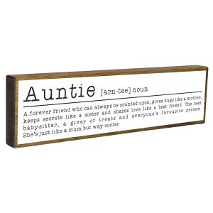 Auntie Mini Rustic Wood Sign x 5