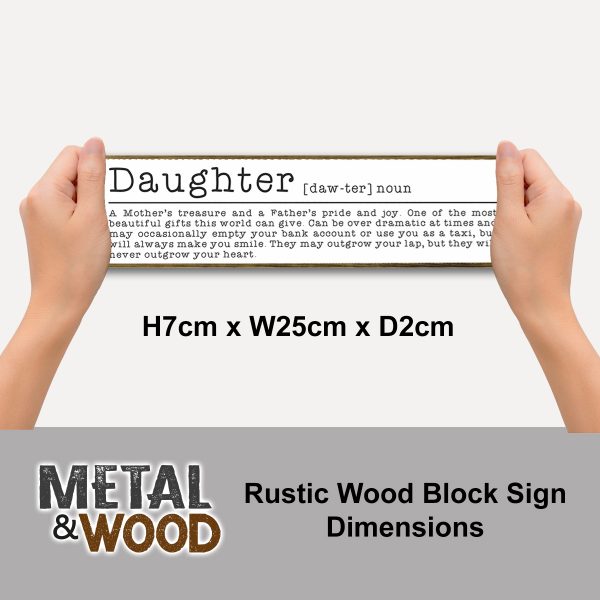 Daughter Mini Rustic Wood Sign x 5 - Image 2