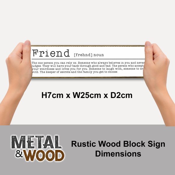 Friend Mini Rustic Wood Sign x 5 - Image 3