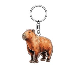 Capybara Wooden Keyring x 3