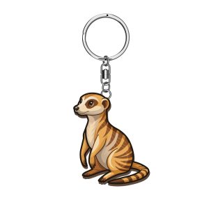 Meerkat Wooden Keyring x 3