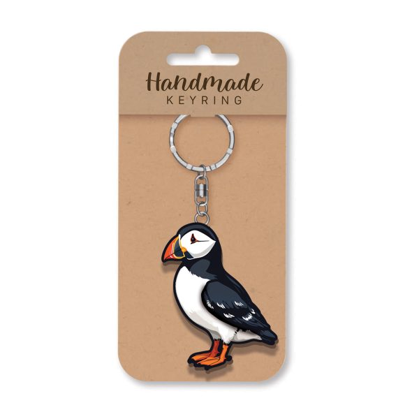 Puffin Wooden Keyring x 3 - Image 2