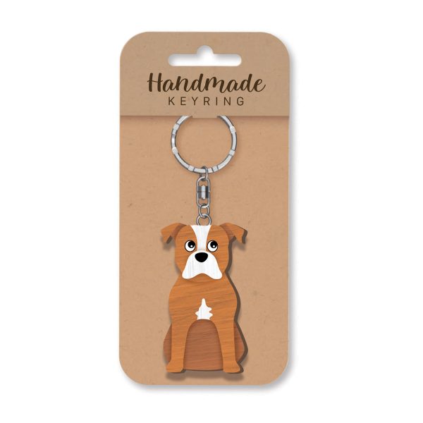 Staffie Wooden Keyring x 3 - Image 2