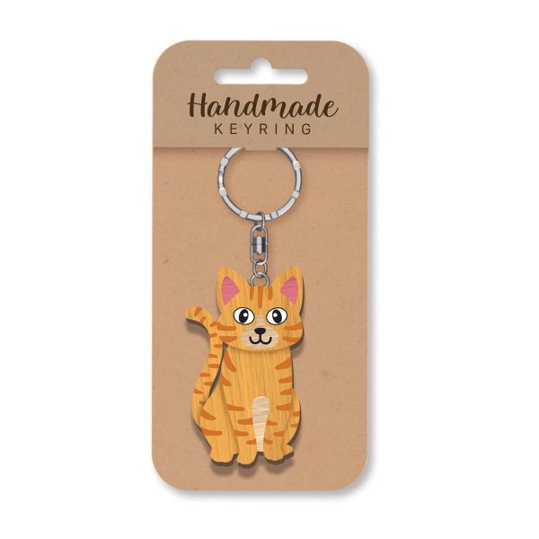 Tabby Wooden Keyring x 3 - Image 2