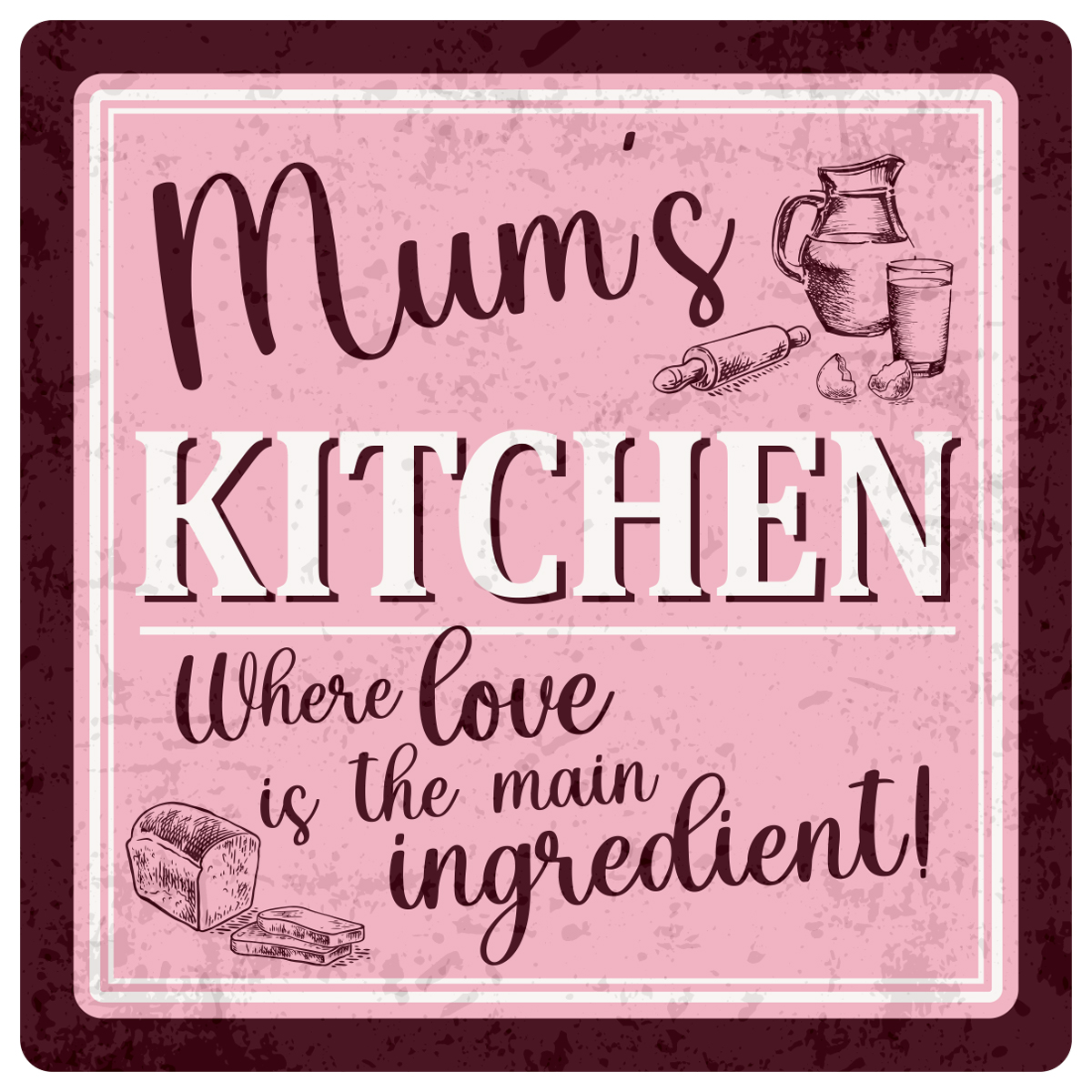 Sentiments Coasters Mums Kitchen x 4
