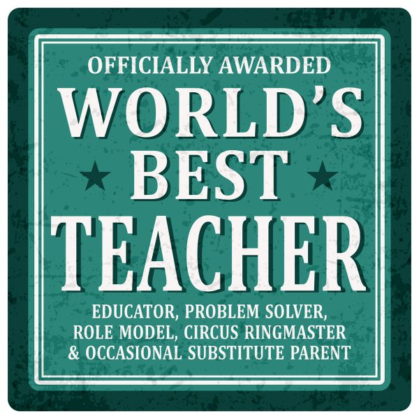 Sentiments Coasters Worlds Teacher x 4
